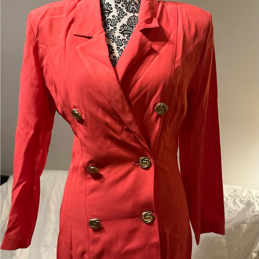 Blazer red Button Double Breasted Women